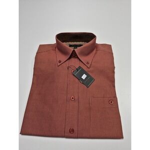 Cotton Reel Shirt Mens S Red Check 100% Cotton Button Down Long Sleeve Casual